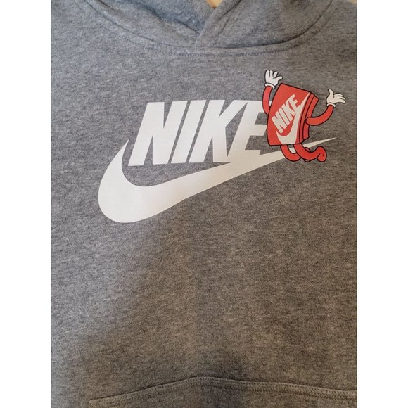Nike Hooded Sweatshirt with Graphics Gray Black Hoodie‎ Size Youth Large - Picture 3 of 7
